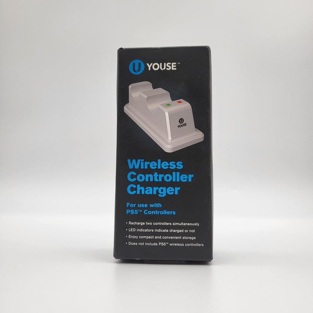 Youse Wireless Controller Charger for PS5 Dual Charging Station White YU1551-PS5